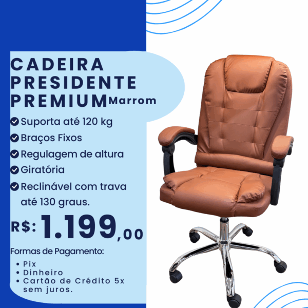 Cadeira Presidente Premium Marrom