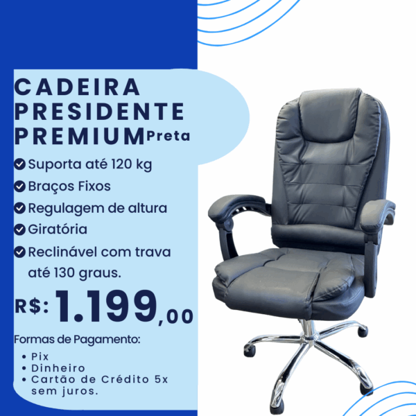 Cadeira Presidente Premium Preta
