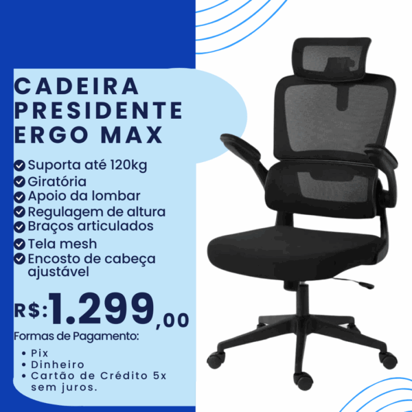 Cadeira Presidente Ergo Max Preta