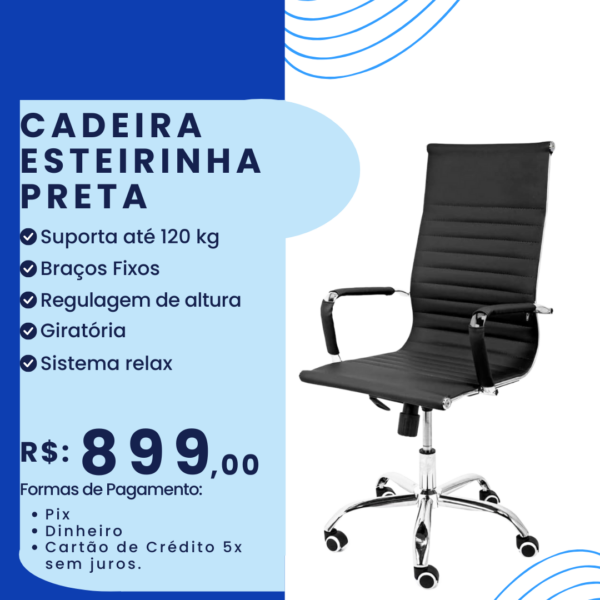Cadeira Esteirinha Preta