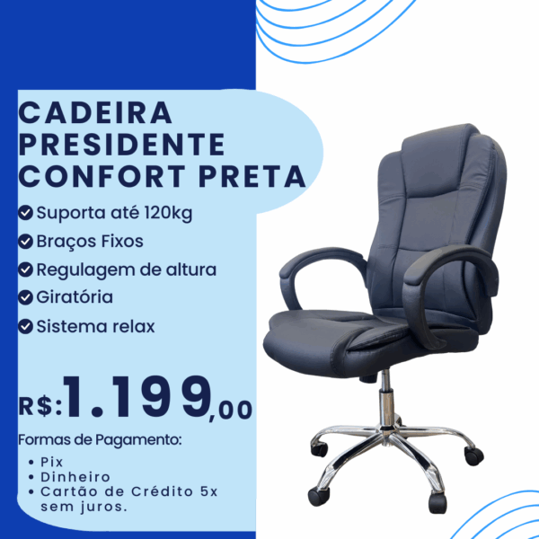 Cadeira Presidente Confort Preta